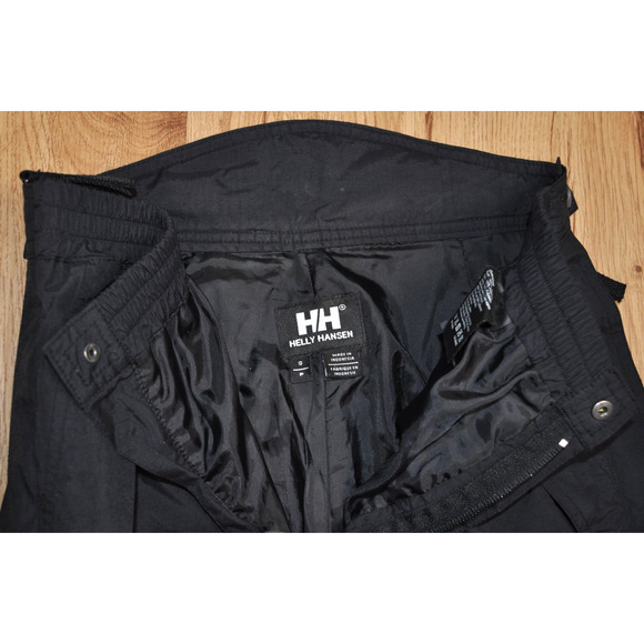 Helly Hansen Black Full Zip Leg Ski Rain Pants Elastic Waist Size Small 28"-30" - Picture 6 of 9